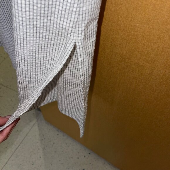 Eileen Fisher Womens Checkered Shirtdress Size XXS White Organic Cotton Ripple - Picture 6 of 10